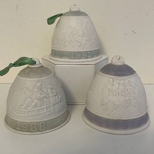 Lladro 1988, 1992, 1993 Christmas Bell